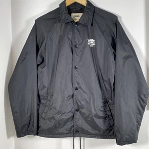 Vans Jacket Mens Small Snap Front Long Sleeve Outdoor Lightweight Black - Picture 1 of 5