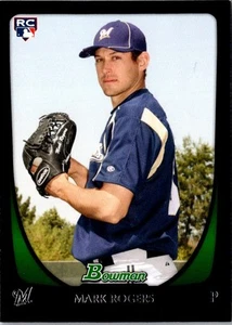 2011 Bowman Mark Rogers #208 Milwaukee Brewers Baseball Card - Picture 1 of 2