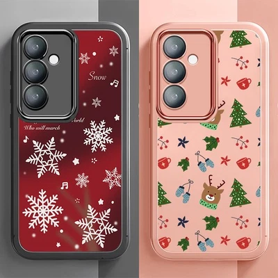 For Samsung A56 A55 A36 A35 A16 A15 S25 S24 S23 Clear Slim Christmas Case Cover - Image 1 of 4
