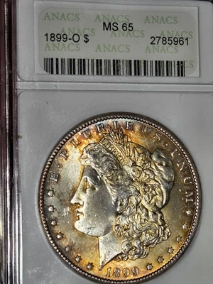 1899 O $1 Morgan Dollar ANACS MS65 "Soapbox" Toned #2785961 - Image 1 of 4