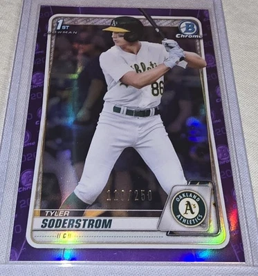 2020 Bowman Draft Tyler Soderstrom Chrome Purple Refractor 1st #/250 - Image 1 of 4