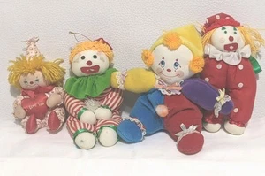 Russ & Kurt Adler Small Stuffed Clowns 3 w/Hangers Christmas Mr. Bill Lot of 4 - Picture 1 of 12