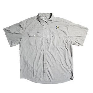 Poncho Mens Regular Fit Short Sleeve Button Up Shirt XL Magnetic Pockets Fishing - Picture 1 of 9