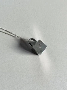 Rara collana quadrata Tiffany & Co. Cadena Cube argento sterling 925 - Foto 1 di 11