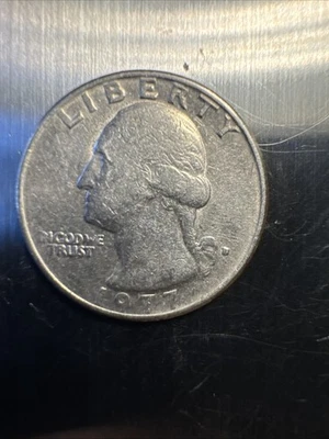 1977 D Washington Quarter, Multi-Error, Filled in Mint Mark, Die Breaks - Image 1 of 4