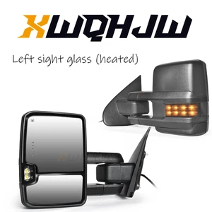 Pair Chrome Power Heated Tow Mirrors For 2014-2018 Chevy Silverado GMC Sierra⭐ - Picture 1 of 9