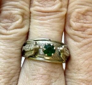 Antique Guatemalan Mayan Traditional Silver Lovebird Wedding Ring - Picture 1 of 8