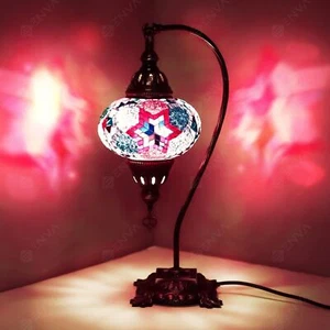 Mosaico de vidrio estilo turco marroquí lámpara de mesa Tiffany grande globo - Imagen 1 de 8