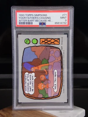 1990 TOPPS THE SIMPSONS FATHER'S CHASING AFTER BART #71 TRADING CARD PSA 9 MINT - Image 1 of 4