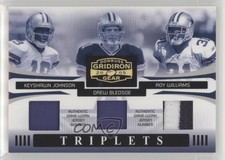 2005 Donruss Gridiron Gear Triplets Jersey Number /25 Drew Bledsoe Roy Williams