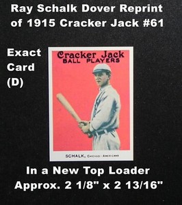 RAY SCHALK Dover Reprint 1915 Cracker Jack Card #61 _ Exact Card (D)