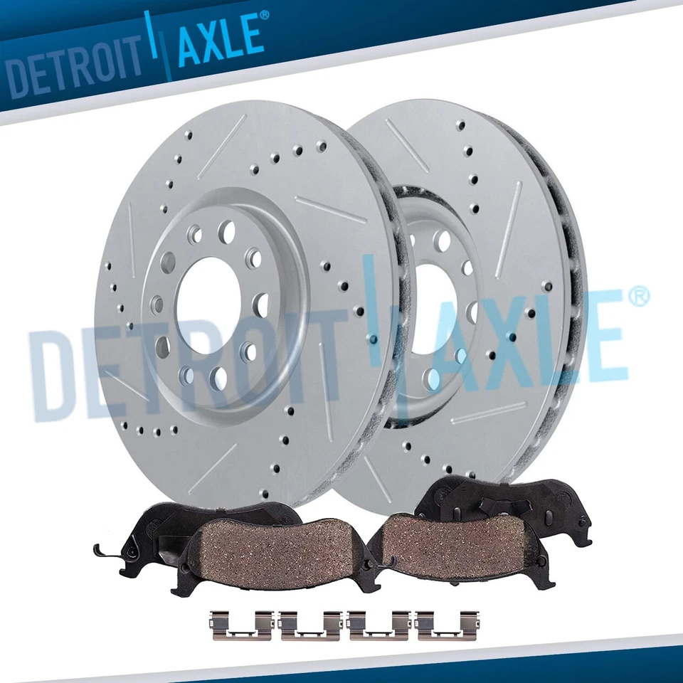 Front Drilled and Slotted Brake Rotors Brake Pads for Cruze Verano Volt Orlando - Image 1 of 4