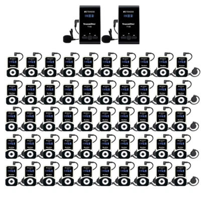 Retekess T130-T131 Drahtloses Reiseleiter System 2 Sender 50 Empfänger
