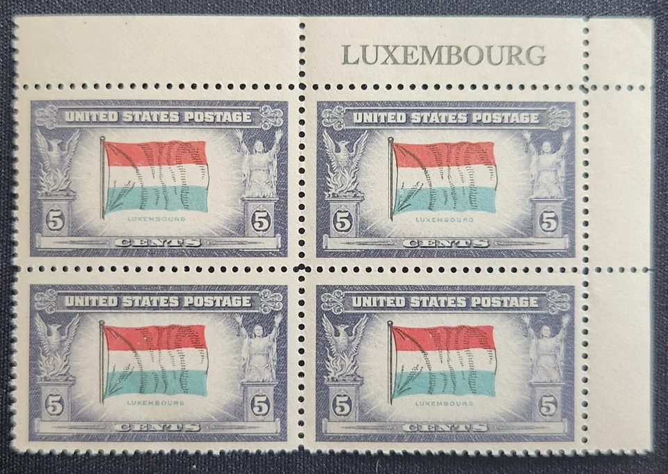 US Scott 912 - Luxembourg - MNH - 1943 Issue - Name Block of 4 - Image 1 of 1