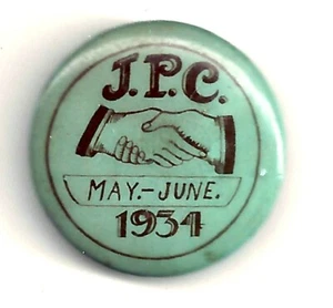 UNUSUAL JPC May-June 1934 Handshake Pin ~ Possibly Labor Union? - Picture 1 of 2