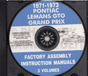 1971 1972 1973 Pontiac Assembly Manual CD Lemans GTO Grand Prix Grand Am Factory - Picture 1 of 1