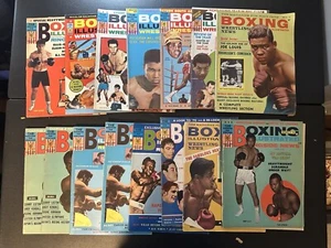 VINTAGE BOXING WRESTLING ILLUSTRATED Magazine 1960's- Lot of 15 RARE - Foto 1 di 7