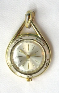 Vintage Swiss Sheffield Wind Up Necklace Pendant Watch Non Working Goldtone - Picture 1 of 4