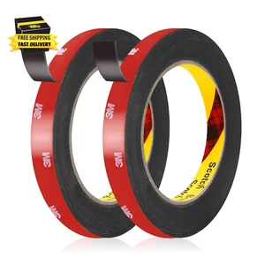 2 Rolls Double Sided Tape Heavy Duty, 0.5IN X 16.5FT Two Sided Mounting Tape Wat - Picture 1 of 7