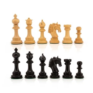 4,5" The Empero Luxury Artisan Series Schachfiguren nur in Ebenholz - gewichtet - Bild 1 von 6