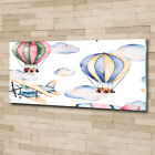Tulup Glass Print Wall Art Image Picture 125x50cm - Planes and balloons