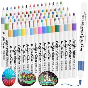 GOLDGE 48 Farben Acrylstifte für Zum Bemalen für Steine Wasserfest Holz Glas - Bild 1 von 7