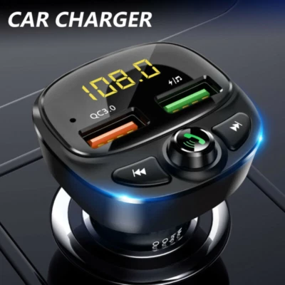 Wireless Bluetooth 5.0 Radio Car Kit FM Transmitter Dual USB Charger MP3 Player! - Image 1 of 4