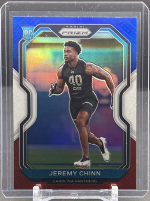 2020 PANINI PRIZM NFL #367 Jeremy Chinn Carolina Panthers RC Red White Blue - Image 1 of 2
