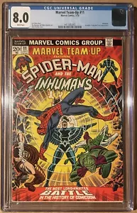 Marvel Team Up #11 CGC 8.0 Spider Man Inhumans 1973 - Imagen 1 de 2