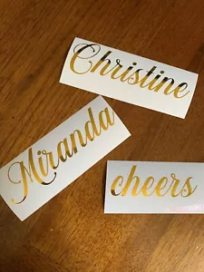 Custom Text Vinyl Lettering Sticker Decal Personalized Script Fonts In Chrome - Picture 1 of 8