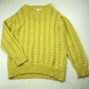 Girls size 7, Cotton On, yellow knitted cotton sweater / jumper, GUC - Picture 1 of 6