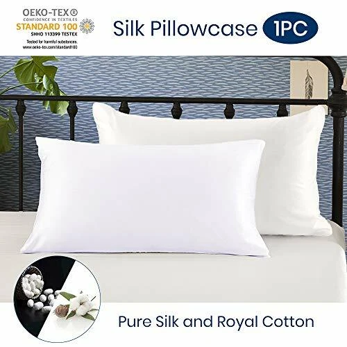Lilysilk 100 Pure Mulberry Silk Pillowcase Cover for Hair With Cotton Underside
