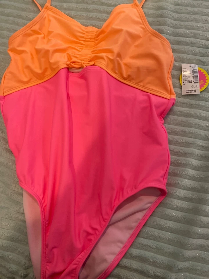 Maiô The Children's Place feminino peça única neon peônia tamanho XXL - Imagem 1 de 1