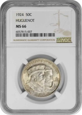 Huguenot Commemorative Half Dollar 1924 MS66 NGC - Image 1 of 2