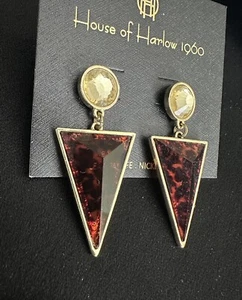 House Of Harlow Tortoise Triangle Drop - Picture 1 of 3