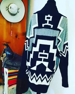 Ralph Lauren Strickjacke Pullover AZTEC Southwestern KASCHMIR Boho WESTERN Damen L - Bild 1 von 12