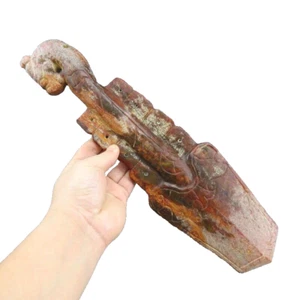 Chinese old jade,Hongshan culture,Collectibles,rare dragon head,choi  G329 - Picture 1 of 9