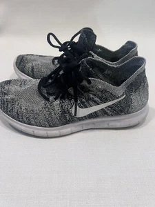 Nike Womens Free RN Flyknit Oreo Black/Gray Running Shoes Size 7.5 831070-100 - Picture 1 of 10