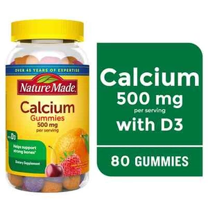 Nature Made Calcium 500 mg with Vitamin D3 Gummies- 80 Count - Picture 1 of 3