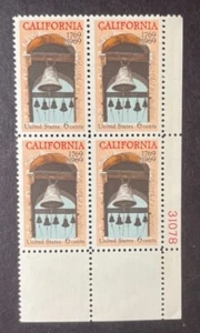 US 1373 6c California 200th Anniv unused plate block of four never hinged 1969 - Picture 1 of 5