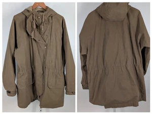 Polo Ralph Lauren Vintage 90s Wax Cotton Anorak Parka Trench Brown Jacket RRL M - Picture 1 of 7