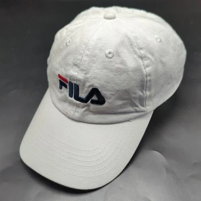 FILA Sombrero Blanco Ajustable Algodón Correa Trasera Gorra Foto 1 de 4