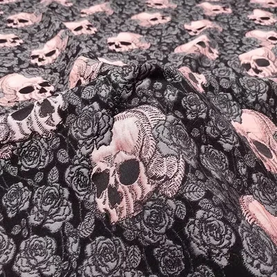 Tela Calavera Jacquard Material Cheongsam Vestido Costura 145cm Foto 1 de 4
