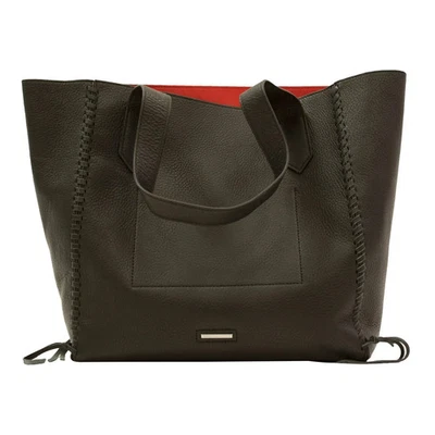 REBECCA MINKOFF Medium Panama Black Leather Tote Handbag NWT - Image 1 of 4