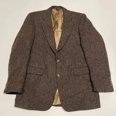Vintage Harris Tweed Blazer Jacket Mens 42L Brown Pure Wool Hunting Country - Image 1 of 4