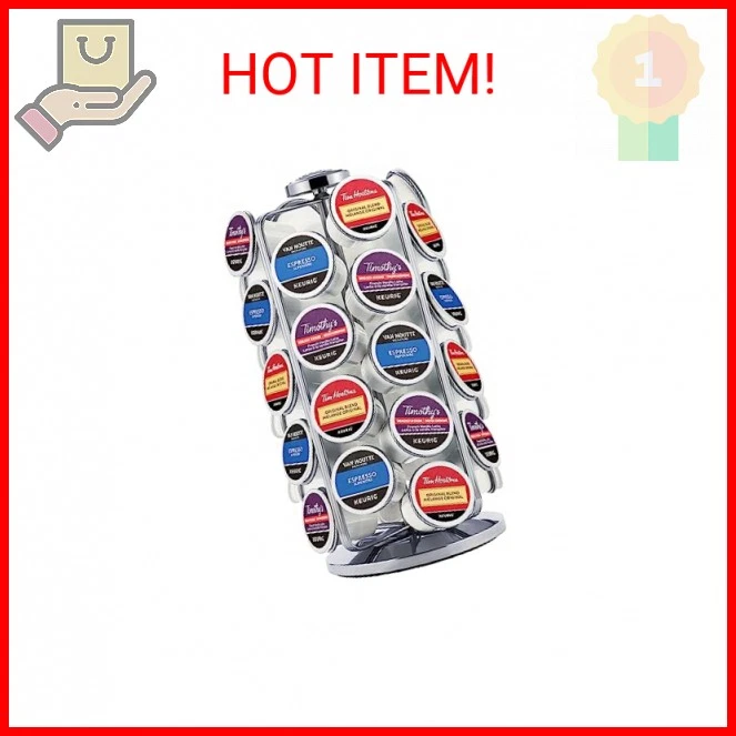Keurig K-Cup Pod Carousel Chrome Holds 36 Coffee Pod Dispenser