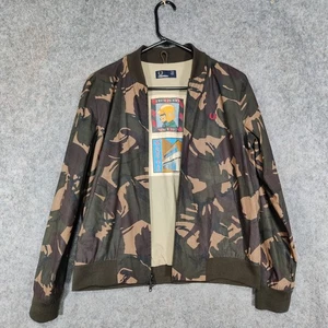 Fred Perry Jacket Womens Size UK 12 Green Camouflage Bomber Margate On The Run - Picture 1 of 19