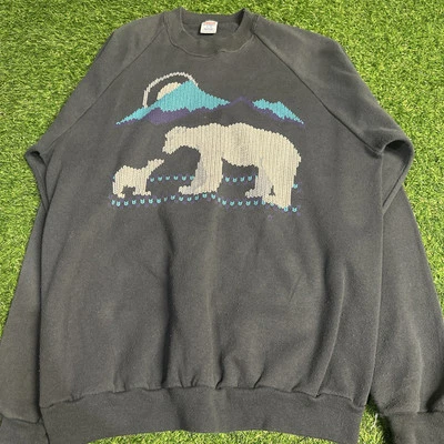 Suéter Jerzees Vintage Oso Polar XL 80’s Most Likely 1986 Basado en Etiqueta Foto 1 de 4