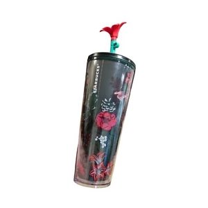 Starbucks Urlaub 2022 verzauberter Wald Weihnachtsstern Blume Strohhalm Venti 24oz - Bild 1 von 5