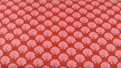 8 Yards Moda BasicGrey Odyssea Momo Red Pink Scallops OOP New Fabric 32183 - Image 1 of 2